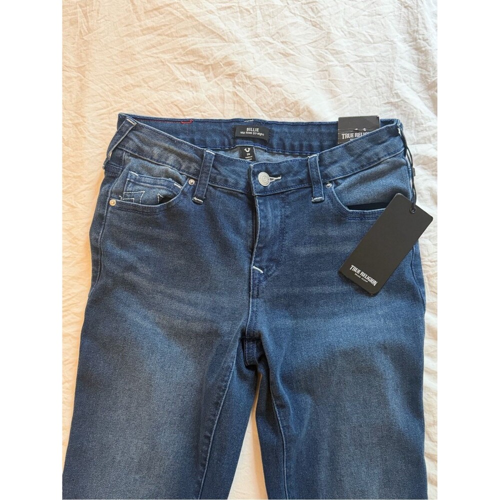 True Religion Billie Straight Jeans - Medium Barn Wash Blue